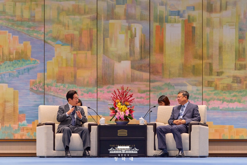 이재명 대통령 천지닝 상하이 당서기 접견